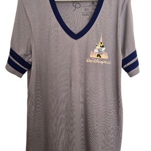 Walt Disney World 50th Anniversary Minnie Mouse Gray Tee with Navy Accents